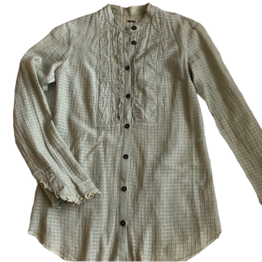 Free People Light Green Blouse